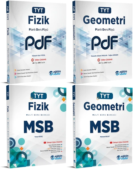 Eğitim Vadisi 2024 Tyt Fizik + Geometri Pdf + Msb Seti 4 Kitap ürün görseli 1