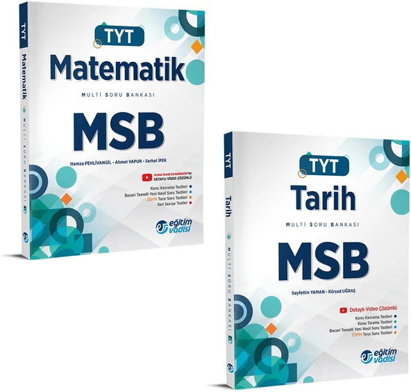 Eğitim Vadisi 2024 Tyt Matematik + Tarih Msb Multi Soru Bankası Seti 2 Kitap ürün görseli 1