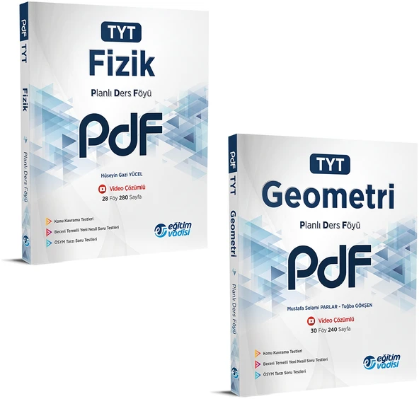 Eğitim Vadisi 2024 Tyt Fizik + Geometri Pdf Planlı Ders Föyü Seti 2 Kitap ürün görseli 1