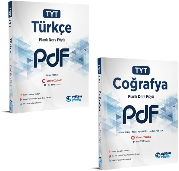 Eğitim Vadisi 2024 Tyt Türkçe + Coğrafya Pdf Planlı Ders Föyü Seti 2 Kitap ürün görseli 1