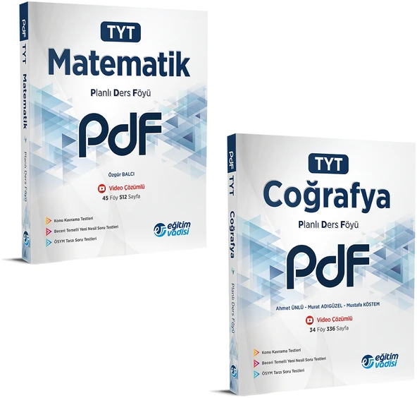 Eğitim Vadisi 2024 Tyt Matematik + Coğrafya Pdf Planlı Ders Föyü Seti 2 Kitap ürün görseli 1