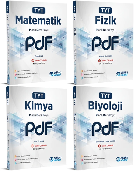 Eğitim Vadisi 2024 Tyt Matematik + Fizik + Kimya + Biyoloji Pdf Seti 4 Kitap ürün görseli 1