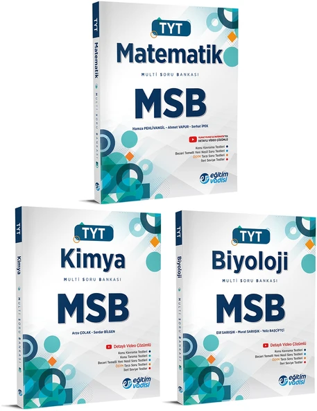 Eğitim Vadisi 2024 Tyt Matematik + Kimya + Biyoloji Msb Multi Soru Bankası Seti 3 Kitap ürün görseli 1