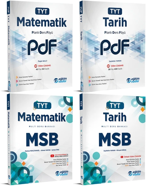 Eğitim Vadisi 2024 Tyt Matematik + Tarih Pdf + Msb Seti 4 Kitap ürün görseli 1