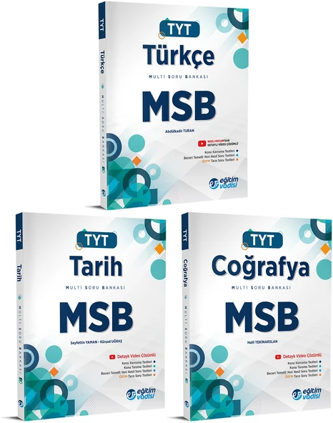 Eğitim Vadisi 2024 Tyt Türkçe + Tarih + Coğrafya Msb Multi Soru Bankası Seti 3 Kitap ürün görseli 1