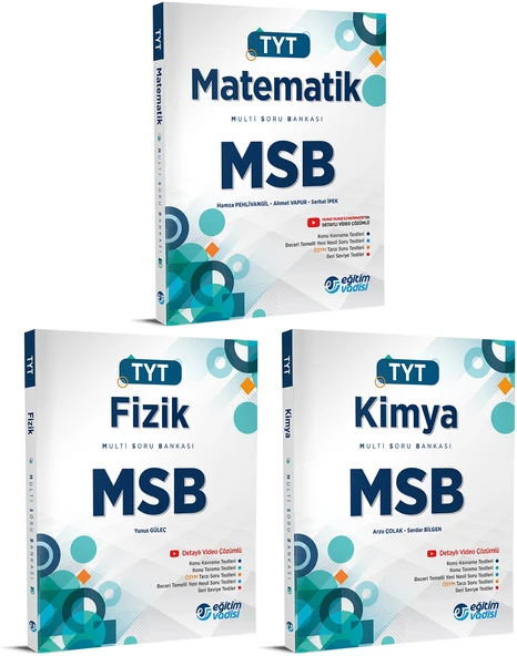 Eğitim Vadisi 2024 Tyt Matematik + Fizik + Kimya Msb Multi Soru Bankası Seti 3 Kitap ürün görseli 1