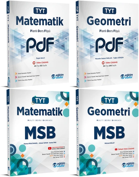 Eğitim Vadisi 2024 Tyt Matematik + Geometri Pdf + Msb Seti 4 Kitap ürün görseli 1