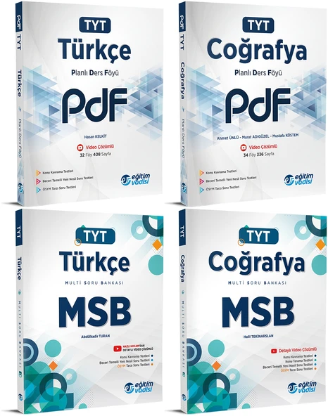 Eğitim Vadisi 2024 Tyt Türkçe + Coğrafya Pdf + Msb Seti 4 Kitap ürün görseli 1