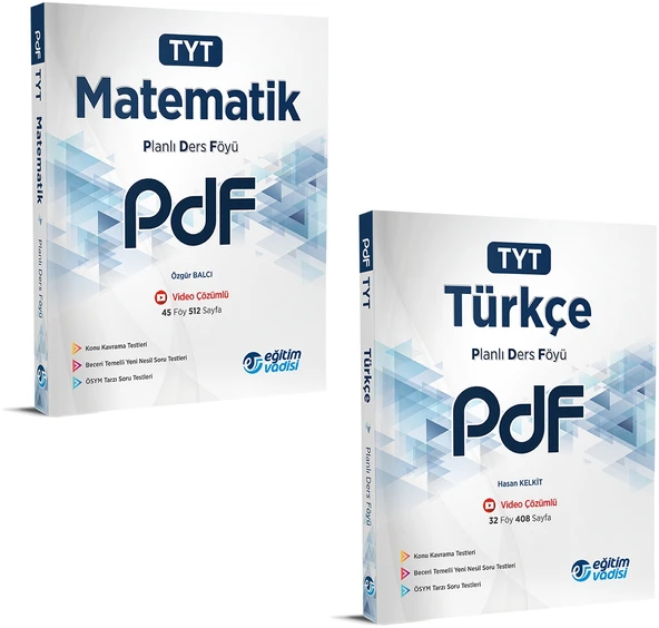 Eğitim Vadisi 2024 Tyt Matematik + Türkçe Pdf Planlı Ders Föyü Seti 2 Kitap ürün görseli 1