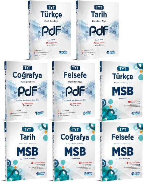 Eğitim Vadisi 2024 Tyt Türkçe + Tarih + Coğrafya + Felsefe Pdf + Msb Seti 8 Kitap ürün görseli 1