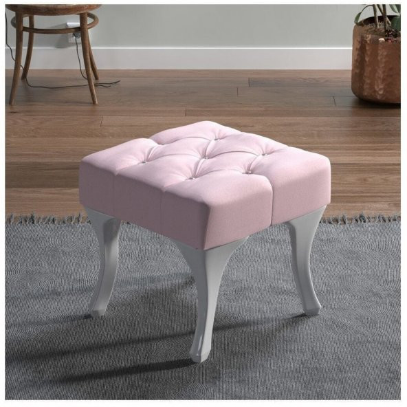 ÜNÜVAR KONSEPT Puf & Benç 45*45-Pls Ayak Silenebilir Kumaş Pembe ürün görseli 1