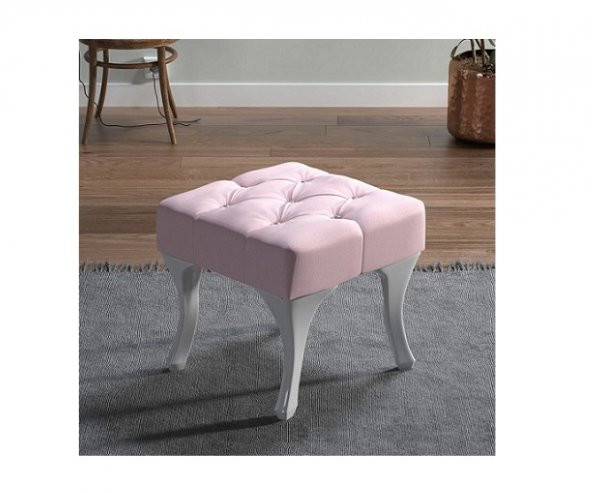 ÜNÜVAR KONSEPT Puf & Benç 45*45-Pls Ayak Silenebilir Kumaş Pembe ürün görseli 1