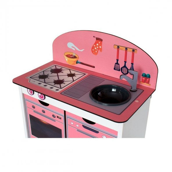KID-1033 Chiva Pembe Ahşap Mutfağım - Resim 9