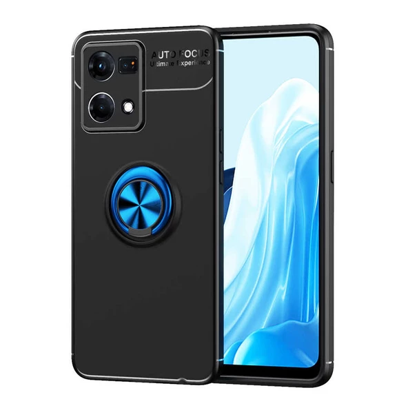 Oppo Reno 7 4G Kılıf Zore Ravel Yüzüklü Silikon Kılıf ürün görseli 1