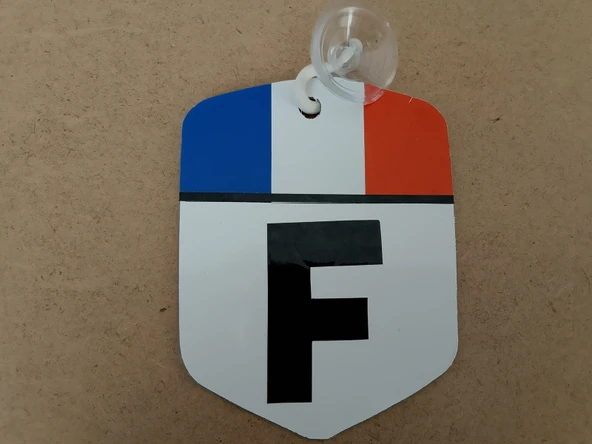 FRANSA VANTUZLU CAM SÜSÜ (10x7,5CM) F LOGOSU DEKOR LEVHA, ASMA SÜS ürün görseli 1