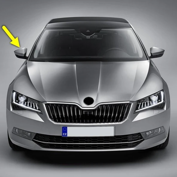 Skoda Superb 3 2015-2019 Sağ Dış Dikiz Aynası Üst Kapağı 3V0857538A ürün görseli 1