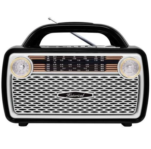 Simex Historical FM Radyo ve Bluetooth Hoparlör Gümüş ürün görseli 1