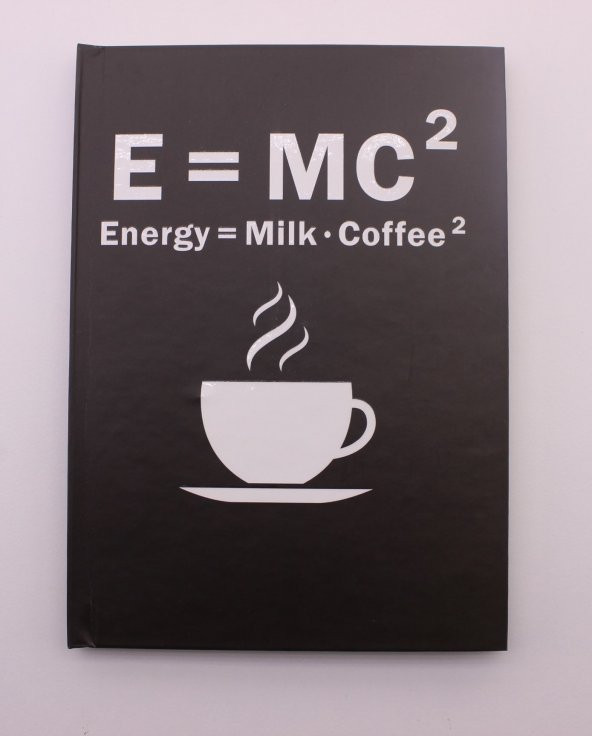 Lastikli Çizgisiz Sert Kapak Emc2 Defter - Resim 4