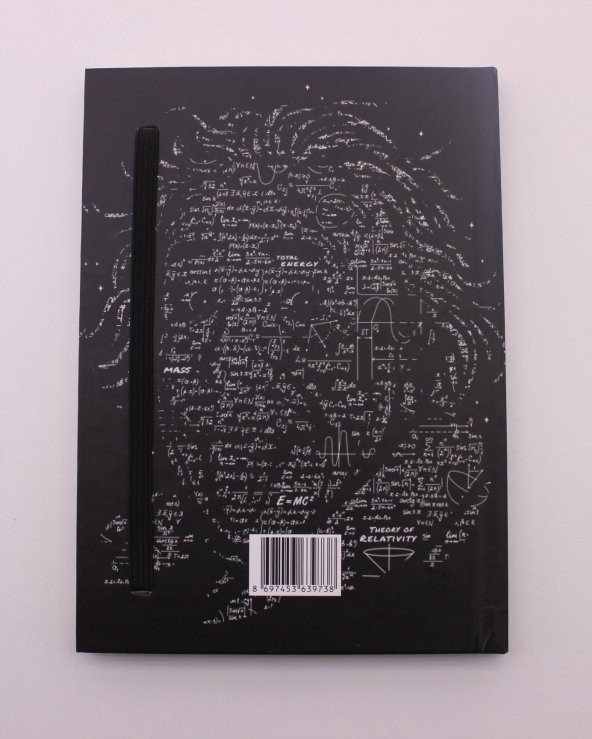 Lastikli Çizgisiz Sert Kapak Emc2 Defter - Resim 5