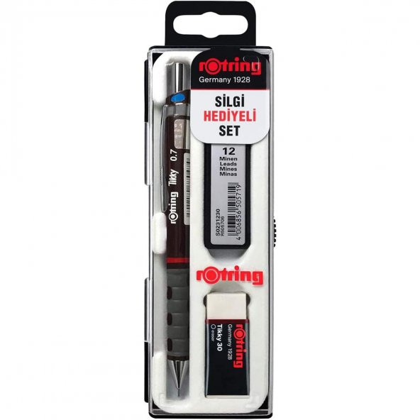 Rotring Tikky 0.7 Min Okul Seti Rotring Silgi Hediyeli Kalem Seti Rotring Sınav Seti Bordo ürün görseli 1