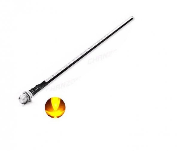12V LED Şase Tip Mercekli Kablolu 1 Adet Sarı Şeffaf- 20 Cm ürün görseli 1