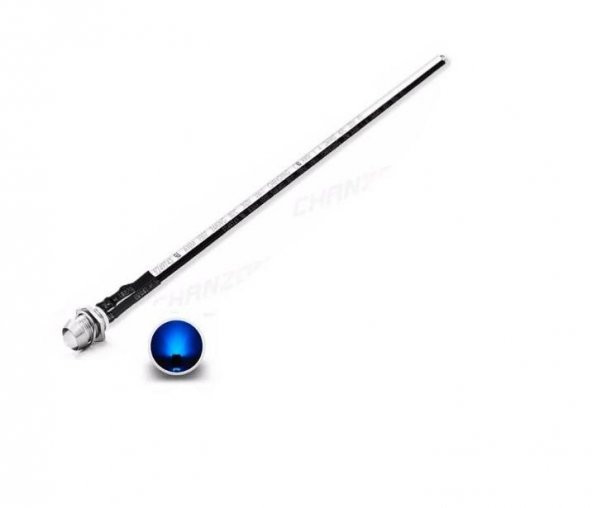 12V LED Şase Tip Mercekli Kablolu 1 Adet Mavi Şeffaf - 20 Cm ürün görseli 1