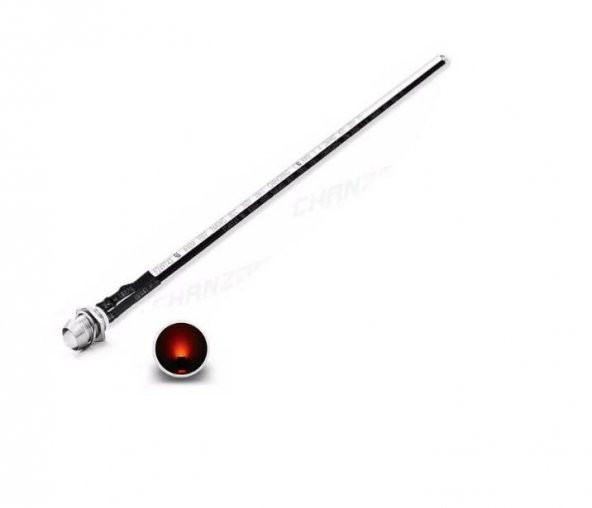 12V LED Şase Tip Mercekli Kablolu 1 Adet Kırmızı Şeffaf - 20 Cm ürün görseli 1