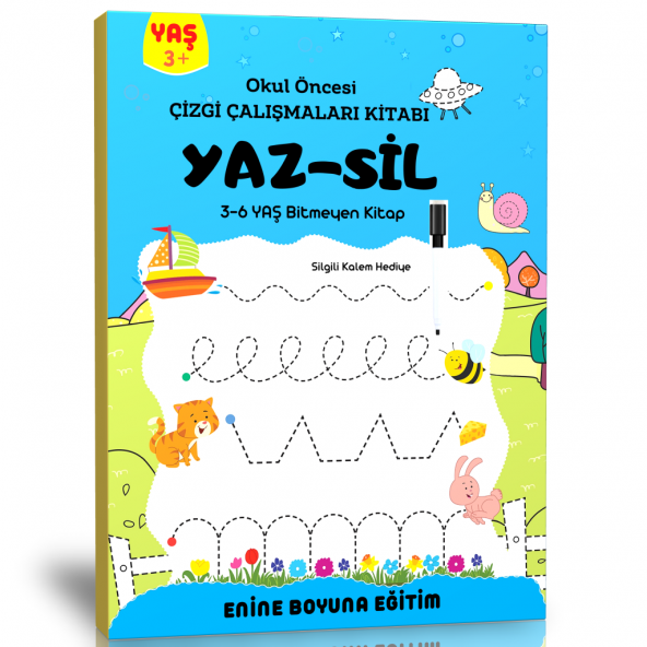 Okul Öncesi Çizgi Çalışmaları Kitabı (YAZ-SİL) ürün görseli 1