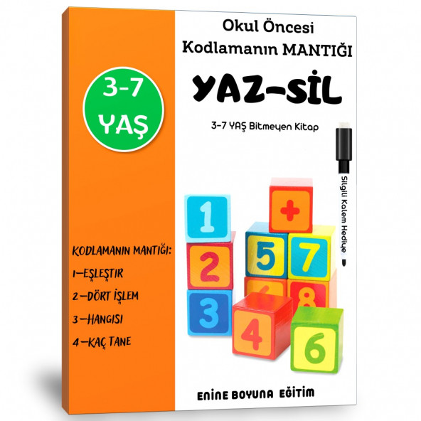 Okul Öncesi Kodlama Mantığı Yaz-Sil Kitabı ürün görseli 1