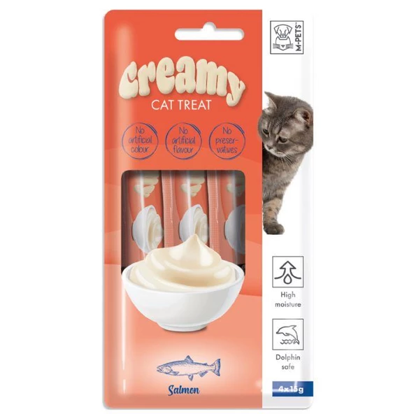 M-PETS CREAMY SOMON BALIKLI KEDİ ÖDÜLÜ 4X15 GR ürün görseli 1