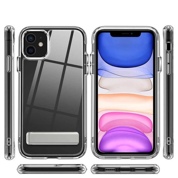 Gpack Apple iPhone 11 Kılıf Lüx Silikon L Standlı ürün görseli 1