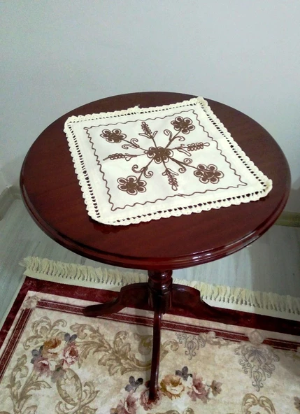 6 Adet Peçete Dantelli El Örme Laseli Peçete (35x35) - Resim 2