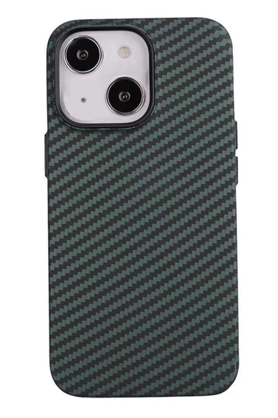 Apple iPhone 13 Kılıf Kamera Çıkıntılı Karbon Fiber Tasarım Sert PU ürün görseli 1