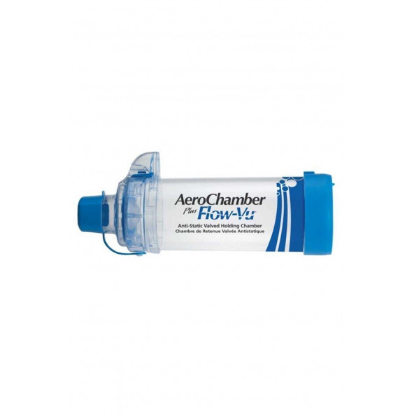 Aerochamber Flow-vu Mavi Ağızlıklı Yetişkin Inhalatör Mavi 5 Yaş ürün görseli 1