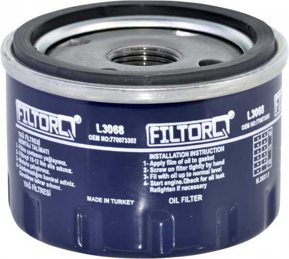 Nissan Note E11 1.5 Dci 2006-2007  Filtorq Yağ Filtresi L3068 ürün görseli 1