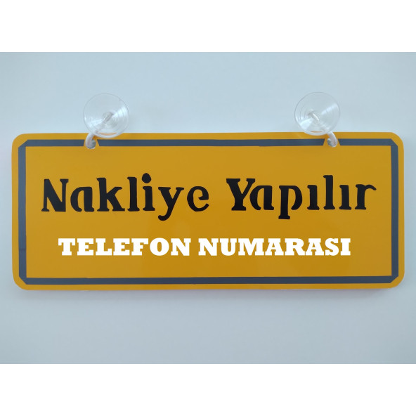 Dekor Plaka SARI - Nakliye Yapılır (26x11CM) Vantuzlu, NAKLİYECİ DEKOR LEVHA, Dekor Plaka ürün görseli 1