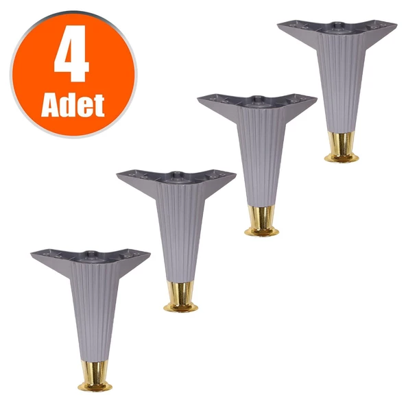 Mobilya Kanepe Koltuk Tv Ünitesi Konsol Ünite Ayağı 17 Cm Antrasit Gold Baza Ayakları (4 ADET) ürün görseli 1