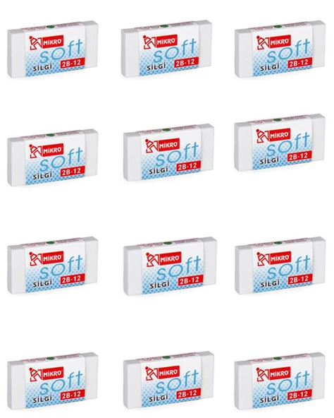 Mikro Soft 2B12 Silgi 12li Set ürün görseli 1