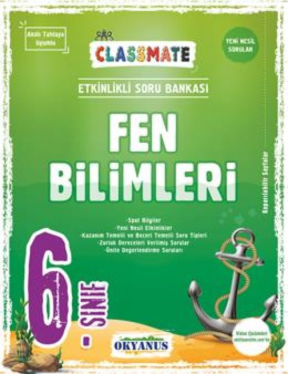 Okyanus 6.Sınıf Classmate Fen Bilimleri Etkinlikli Soru Bankası ürün görseli 1
