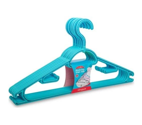 Omnisoft FLR F312 Büyük Boy Smart Elbise Askı Turkuaz 6'lı ürün görseli 1