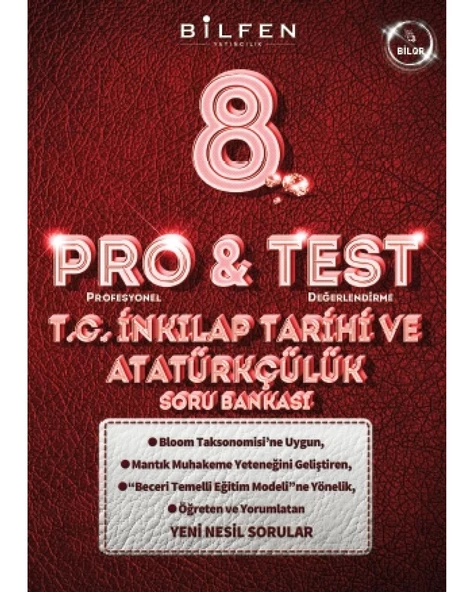 8. SINIF PRO&TEST TC İNKILAP TARİHİ VE ATATÜRKÇÜLÜK SORU BANKASI ürün görseli 1