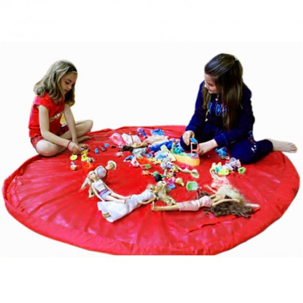 Çocuk Oyuncak Hurcu Kırmızı Çanta Oyun Halısı Lego Puzzle ve Yapboz Eğitici Oyuncaklar Sepeti ürün görseli 1