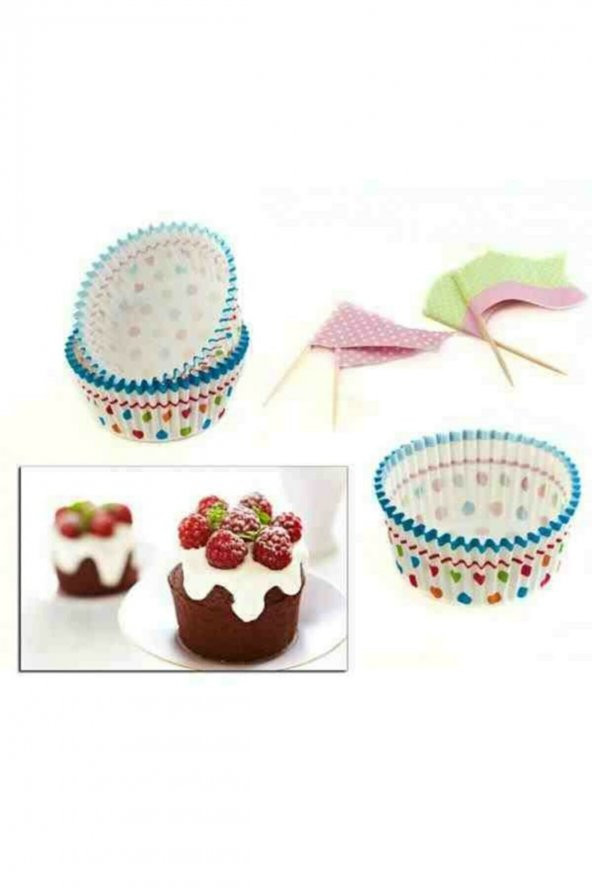 Kağıt Muffin 24 Adet Top Kek Kalıbı Çikolata Cup Cake Tart Kalıp Süsleme ürün görseli 1