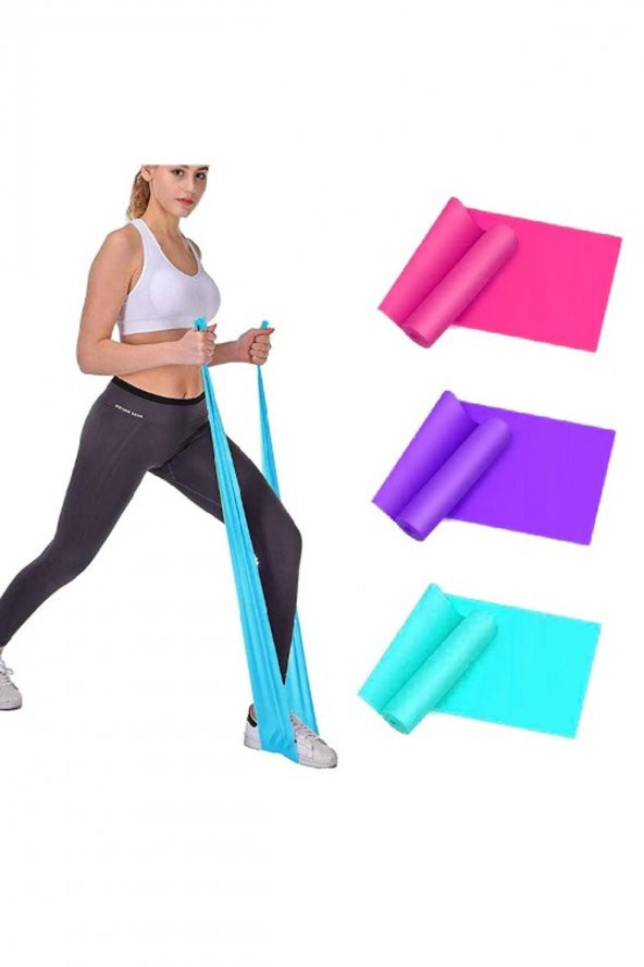 3lü Pilates Bandı Pilates Lastiği Set 120 X 7,5 cm ürün görseli 1