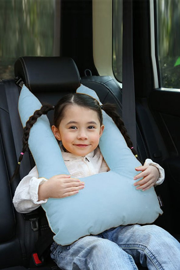 Pillow Mavi Çocuk Emniyet Kemer Yastığı Oto Emniyet Kemeri ürün görseli 1