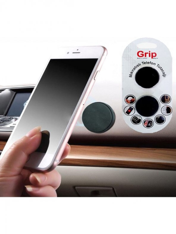 Yapışkanlı Manyetik Mıknatıslı Araç İçi Telefon Tutucu Cep Telefonu Gps Navigasyon Tutacağı Tutacak ürün görseli 1