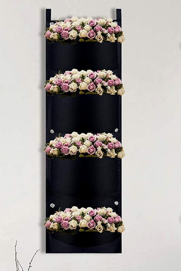 Blume Çiçeklik Bahçe Balkon Bitki Çiçek Saksı Standı Rafı Keçe Balkon Teras 4 bölme asılı saksı ürün görseli 1