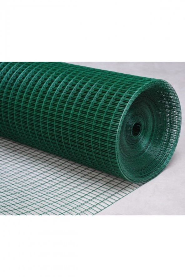 PVC KAPLI PUNTALI YEŞİL TEL 12X12mm GÖZARALIKLI 09MM KALINLIK 100cm ENİNDE 25M UZUNLUĞUNDA KAFES TELİ- KÜMES TELi ürün görseli 1