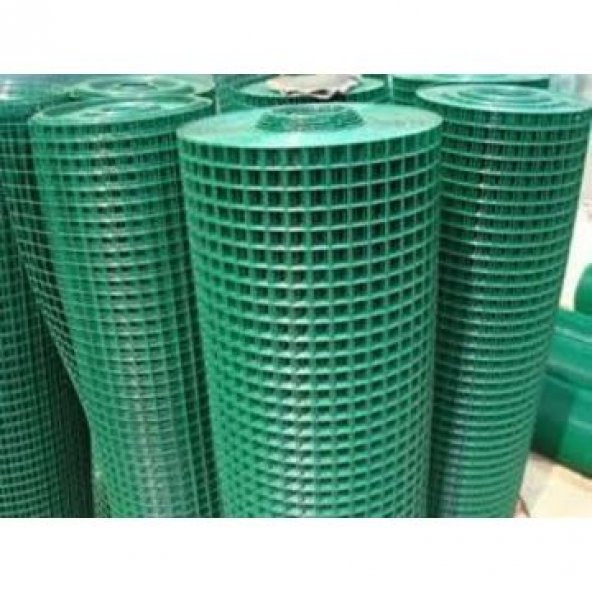 PVC KAPLI PUNTALI YEŞİL TEL 12X12mm GÖZARALIKLI 09MM KALINLIK 100cm ENİNDE 25M UZUNLUĞUNDA KAFES TELİ- KÜMES TELi ürün görseli 1