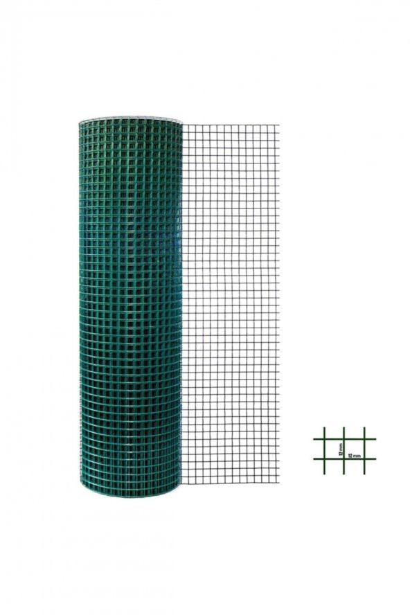 KUZEY- Pvc Kaplı Puntalı Yeşil Tel 12X12 Gözaralıklı 150cm Eninde-kafes Teli-kümes Teli-150x25metre ürün görseli 1